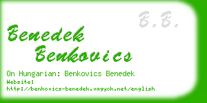 benedek benkovics business card